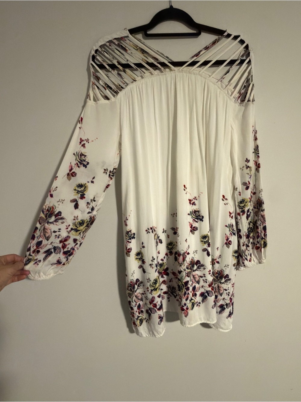 entro White Floral Mini Dress with Strappy Yoke - Picture 2 of 7